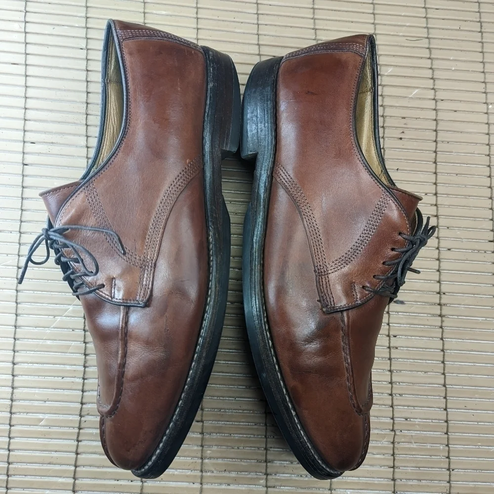 ALLEN EDMONDS Dellwood 1354 Chili brown Leather Split Toe Oxford Shoes - Men's 1